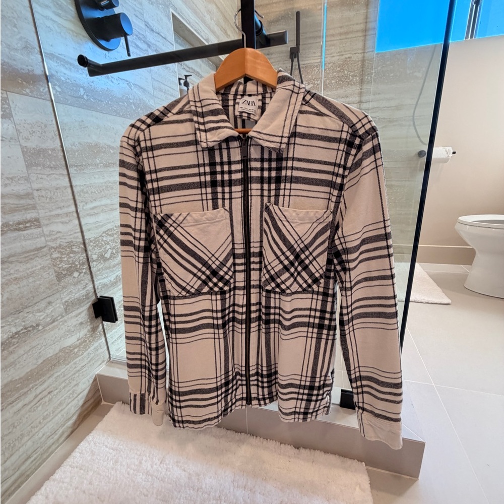 Zara Monochrome Checkered Jacket